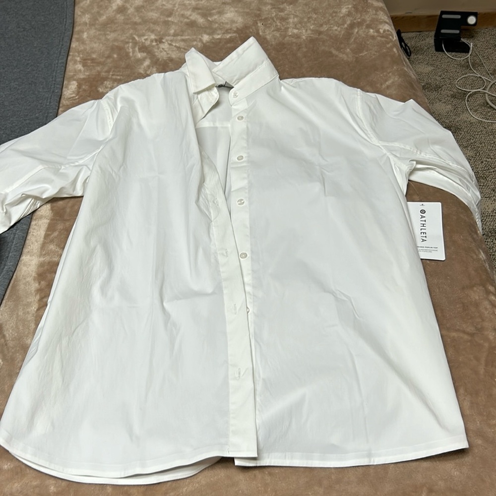 Athleta oversize poplin top